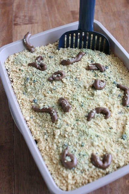 Halloween Party Appetizers Easy, Litter Box Cake, Party Food Easy Appetizers, Kitty Litter Cake, Cat Themed Party, Cat Bday, Cat Cakes, Halloween Appetizers Easy, Cat Themed Birthday Party