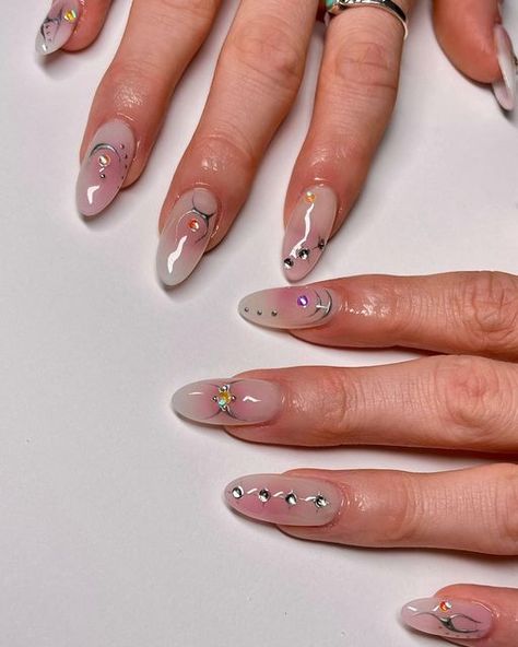 Ethereal Nails, Cheetah Print Nails, Nyc Nails, Airbrush Nails, Pretty Gel Nails, Almond Acrylic Nails, Cat Eye Nails, Nails Desing, Funky Nails