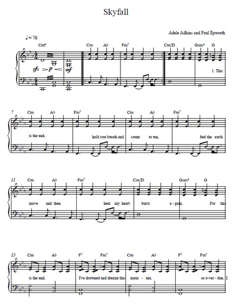 Skyfall Adele piano sheet Adele Skyfall, Piano Projects, Adele Piano, Skyfall Adele, Learn To Play Piano, Jazz Sheet Music, Music Tutorials, Violin Sheet, Song Sheet