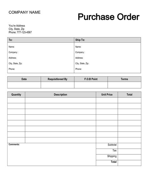 Free+Printable+Purchase+Order+Form+Template Work Order Template Free Printable, Order Sheets Free Printable, Order Form Template Free Printable, Work Order Form, Chipotle Order, Photography Invoice Template, Purchase Order Form, Purchase Order Template, Order Template