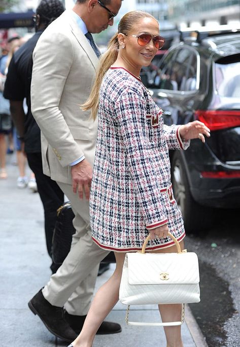 White Chanel Coco Handle Bag carried by JLo - gorgeous! 2018 Celebrity Arms, Handbag Inspiration, 2022 Handbags, 2022 Handbag, Chanel Coco Handle, White After Labor Day, Designer Things, Handbag Styles, Handbag Trends