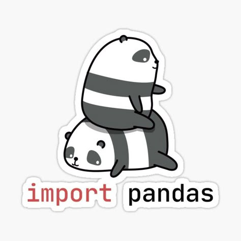 Pandas Python, Programming Stickers, Ingenieur Humor, Funny Laptop Stickers, Sticker Design Inspiration, Science Stickers, Panda Tshirt, Retro Background, Data Analyst