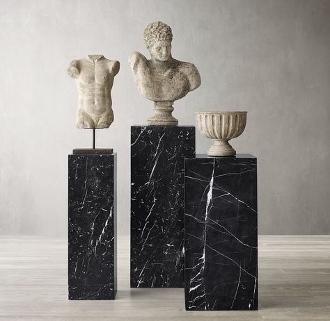 Marble Plinth Collection Marble Plinth, Marble Interior, Pottery Plant Pot, Artificial Marble, Aries Tattoo, Honed Marble, Engineered Stone, Entry Hall, Stone Houses