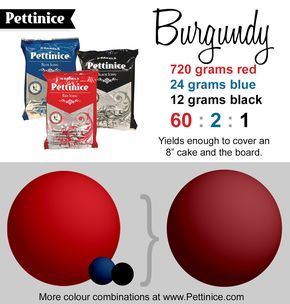 How to make Burgundy fondant with Pettinice. A perfect no-fade shade! http://www.pettinice.com/colours/how-to-make-burgundy-fondant/ Frosting Color Guide, Icing Color Chart, How To Color Fondant, Food Coloring Chart, Paw Patrol Birthday Theme, Polymer Clay Recipe, Fondant Flower Cake, Fondant Figures Tutorial, Frosting Colors