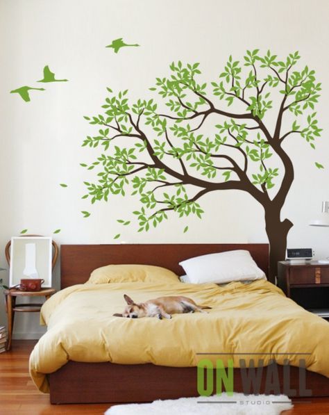 Tree Design On Wall, Vinyl Tree Wall Decal, Tree Decal, Wall Tree, Pregnancy Massage, Tree Mural, Playroom Nursery, Wall Painting Decor, Large Tree