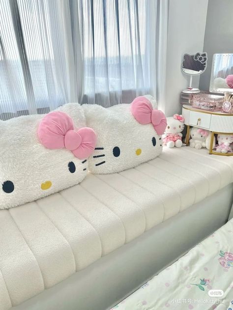 Hello Kitty Room Aesthetic, Hello Kitty Products, Kids Bedroom Accessories, Hello Kitty Pillow, Pink Dollhouse, Hello Kitty Room, Hello Kitty Room Decor, Hello Kitty Bedroom, Sanrio Aesthetic