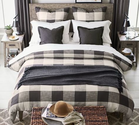 Rustic Duvet Covers, Black Buffalo Plaid Bedding, Check Duvet Cover, Farmhouse Bedroom Buffalo Plaid, Buffalo Check Bedding Ideas, Black Buffalo Plaid Bedroom, Black Buffalo Check Bedroom, Patterned Duvet Covers, Buffalo Check Bedroom Ideas