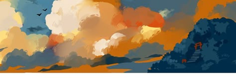 Blue And Orange Header, Notion Notes, Aphmau Ein, Notion Images, Notion Header, Notion Library, Profile Banners, Twitter Pfp, Cloud Paintings