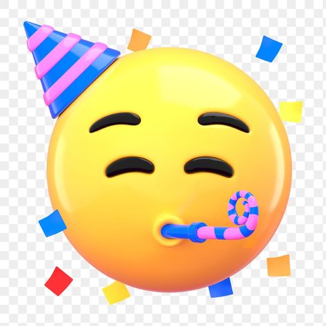 Party Emoji, Birthday Emoji, Sticker Transparent Background, 3d Emoji, Emoticon Stickers, Happy Emoji, Emoji Birthday, Emoji Party, Sticker Transparent