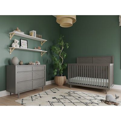 Add an upscale flair to your baby’s nursery with the Surrey Hill 3 Drawer Dresser. This contemporary nursery dresser features angled cuts on the drawer fronts, creating an elegant diamond pattern. The turned legs and long wooden drawer handles add to the modern simplicity. 2 sophisticated finishes highlight the dresser’s unique features. Pair with coordinating pieces from the Child Craft Surrey Hill nursery furniture collection to complete your child’s bedroom. Pair with Changing Table Topper F0 Grey Crib Nursery, Green Nursery Boy, Contemporary Nursery, Changing Table Topper, Baby Cribs Convertible, Nursery Furniture Collections, Nursery Dresser, Wooden Drawer, Nursery Room Design