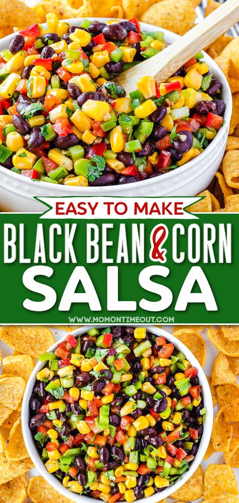 Black Bean Corn Salsa Recipe, Corn And Black Bean Salsa, Bean Corn Salsa, Bean Salsa Recipe, Black Bean And Corn Salsa, Corn Bean Salsa, Corn And Black Bean, Black Bean Corn Salsa, Mexican Salad