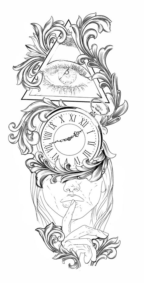 Legendary Tattoo Word, Arm Sleeve Tattoo Stencil, Clock Sketch, Heartbeat Tattoo With Name, Grandfather Clock Tattoo, Chest Tattoo Stencils, Luna Tattoo, Quarter Sleeve Tattoos, Animal Sleeve Tattoo