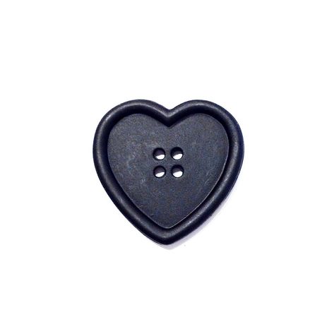 A Matte heart shaped button with four holes Button Illustration Drawings, Heart Shaped Aesthetic, Buttons Tattoo, Buttons Aesthetic, Aesthetic Buttons, Button Aesthetic, Buttons Png, Black Heart Tattoo, Bunny Oc