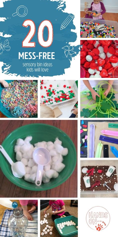 Independent Sensory Activities, Portable Sensory Bins, Not Messy Sensory Bins, Sensory Bun Ideas, Sensory Bins For 16 Month Old, Simple Sensory Play, Low Mess Crafts For Kids, Easy Sensory Activities Preschool, Sensory Bins For Two Year Olds