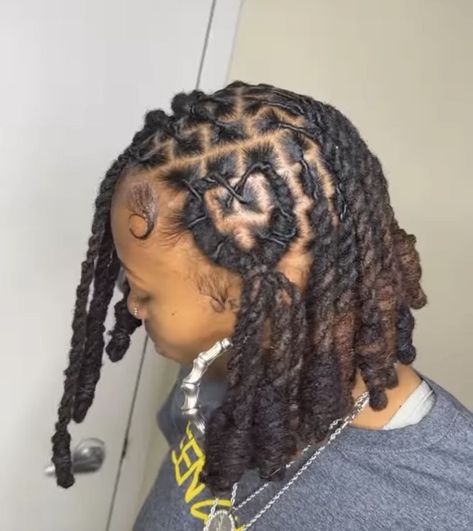 Dreads Hairstyle For Women Black, Loc Styles With Heart, Heart Style With Locs, Heart Dread Styles, Intricate Loc Styles, Dread Styles For Short Hair, Pretty Loc Styles For Women, Hair Styles With Dreads Locs, Locs Hairstyles For Women Down