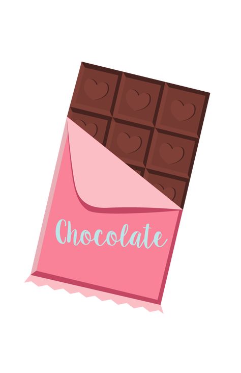 Chocolate Drawing Aesthetic, Chocolate Cartoon Cute, Wallpaper Iphone Valentines, Day Wallpaper Aesthetic, Wallpaper Valentines Day, Chocolate Sticker, Chocolate Clipart, Chocolate Drawing, Wallpaper Valentines