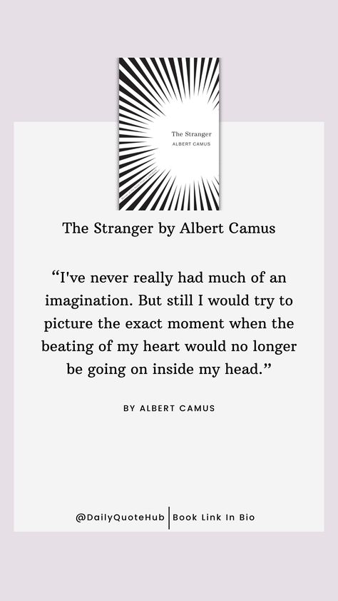 The Stranger by Albert Camus is a classic existential novel published in 1942. It follows Meursault, a dispassionate man whose life takes a dramatic turn after he commits a murder. The novel explores themes of absurdity and isolation. Books Link In Bio If You want to buy 🙏🙏 #quotes #philosophy  #Existentialism #AlbertCamus #ClassicLiterature #Absurdism #TheStranger Stranger Albert Camus, The Stranger Albert Camus, Stranger Quotes, Quotes Philosophy, Albert Camus Quotes, Camus Quotes, The Stranger, Albert Camus, Dream Girl