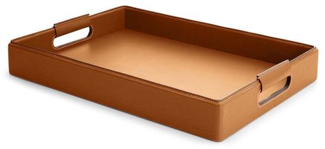 Ralph Lauren Wyatt Tray 2 sizes also available in black leather $495.00 Leather Home Accessories, Leather Phone Pouch, Leather Tray, Desk Dresser, Leather Ideas, Sewing Leather, Phone Pouch, Leather Furniture, Hotel Design