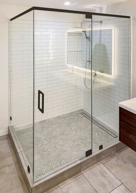 2 Sided Shower Enclosure, 2 Sided Glass Shower Enclosure, Minimalist Moodboard, Glass Corner Shower, Corner Shower Doors, Te Anau, Primary Suite, Glass Shower Enclosures, Luxury Shower