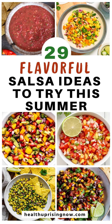 Elevate your salsa game with 29 gluten free salsa recipes. From zesty fresh tomato salsa to homemade fruit salsa featuring mangos, pineapples, and more, you'll discover mouthwatering variations perfect for taco nights, BBQs, and beyond. These easy gluten-free salsa recipes are sure to be a crowd-pleaser. Healthy Salsa, Different Types Of Salsa Recipes, Best Salsa Recipes, Fun Salsa Recipe, Fresh Salsa Recipes, Veggie Salsa, Different Types Of Salsa, Different Salsas, Types Of Salsa