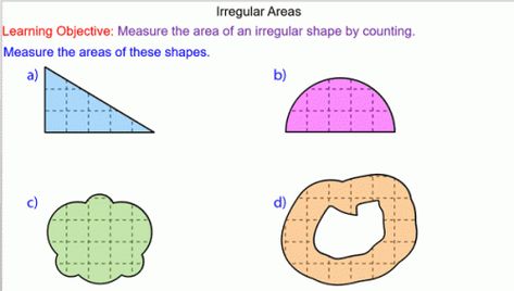 Area of Irregular Shapes Students learn how to find the area of irregular shapes by grouping. As learning progresses they are challenged to consider the range of accuracy for their solutions and more complex irregular areas. An accompanying worksheet that matches the interactive whiteboard presentation is included to aid pace. Shapes Anchor Chart, Area Of Irregular Shapes, Shape Anchor Chart, Vacation Planner Template, Finding Area, Worksheet Math, Gcse Maths, Maths Resources, Gcse Math