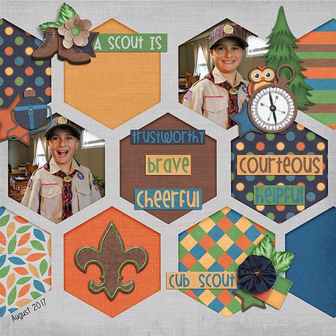 Boy Scout Activities, Scrape Booking, Fall Scrapbook Layouts, Boy Scrapbook Layouts, Fish Template, Girl Scout Swap, Scrapbook Boys, Scout Activities, Girl Scout Leader