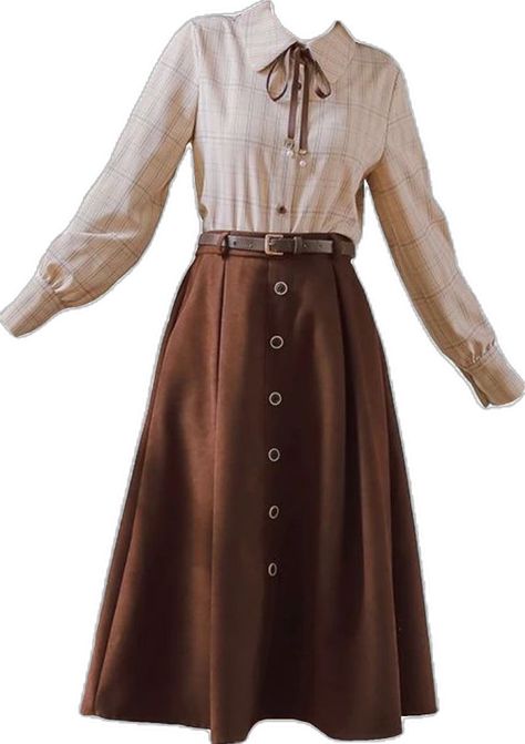 Long Skirt Academia, Academia Women Fashion, Fantasy Dark Academia Outfits, Dark Academia Outfit Long Skirt, Brown Skirts Outfits, Browncore Aesthetic, Dark Academia Blouse, Photographer Clothes, Academic Core