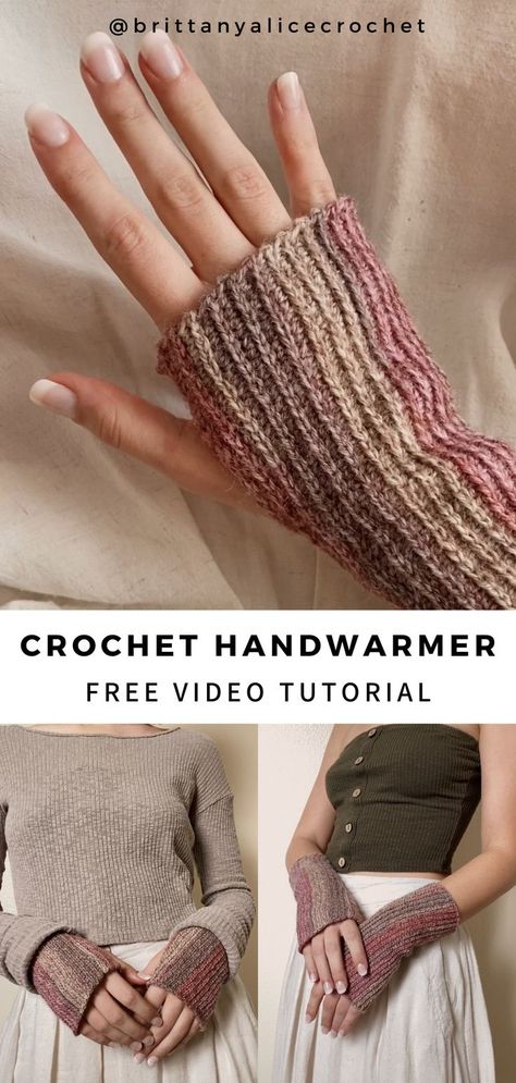 Looking for an easy crochet handwarmer pattern? Well, look no further! This crochet hand warmer pattern is free and easy! #crochethandwarmer #crochetpatternsfree #crochethandwarmerpatternfree #crochethandwarmerpattern Crochet Patterns Hand Warmers, Crochet Patterns Arm Warmers, Easy Crochet Gloves For Beginners, Crochet Handwarmers Pattern Free, Easy Crochet Hand Warmers, Hand Warmer Crochet Free Pattern, Hand Warmer Crochet Pattern, Arm Warmers Crochet Pattern Free, Crochet Wrist Warmers Free Pattern