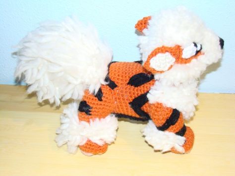 Pokédex # 059 Arcanine Crochet Arcanine, Growlithe Crochet, Ganger Pokemon Crochet, Cyndaquil Pokemon Crochet, Growlithe Pokemon Crochet Pattern, Crobat Pokemon Crochet, Pokemon Crochet Pattern, Dnd Crafts, Crochet Pokemon