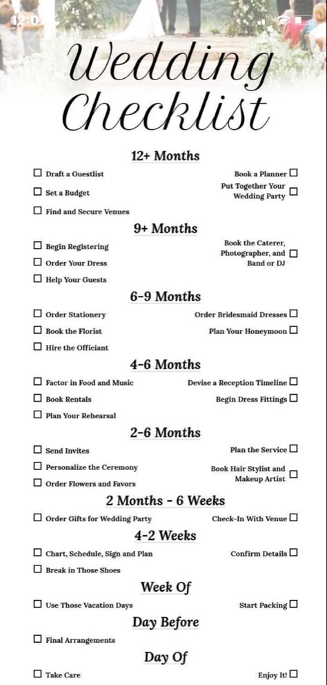 Wedding Booking Checklist, Wedding Step By Step Planning, 10 Month Wedding Planning Checklist, Minimalist Wedding Planning Checklist, Wedding Invitations Checklist, Simple Small Wedding Reception, Wedding Checklist Timeline 1 Year, Wedding Deadline Checklist, Simple Wedding Planner Checklist