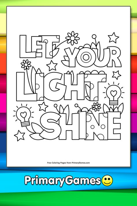 Light Of The World Coloring Page, Let Your Light Shine Coloring Page, This Little Light Of Mine Crafts, Let Your Light Shine Craft, Preschool Portfolio, Turtle Pictures, Bible Themes, Bulletin Ideas, Shine Quotes