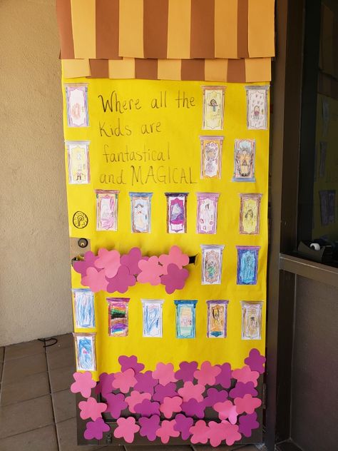 Disney Encanto inspired classroom door Encanto Door Decorations Classroom, Encanto Arts And Crafts, Encanto Preschool Activities, Encanto Bulletin Board Ideas, Encanto Classroom Door, Encanto Bulletin Board, Kawaii Classroom Decor, Encanto Classroom Theme, Encanto Crafts For Kids