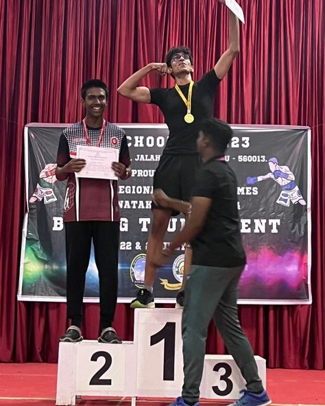 🏅 Congratulations, Aarush Pathak! Aarush Pathak, a Grade 12 student from Greenwood High Bannerghatta, has made us all proud by winning the Gold medal in the boxing tournament at the KISA Regionals! 🥇 His incredible performance has also earned him a spot in the Nationals! 🥊 Wishing Aarush the very best as he gears up to compete on the national stage! 🌟 #proudmoment #boxingchampion #greenwoodhighschool#KISA #nationalsbound Boxing Tournament, Grade 12, Boxing Champions, Proud Mom, Gold Medal, The National, Boxing, High School, The Incredibles