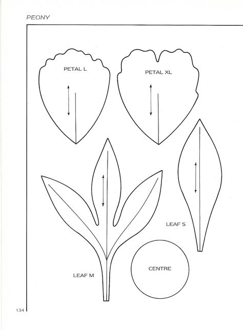 Peony Petal Template, Peony Flower Pattern, Peony Flower Template, Wafer Paper Flowers Template, Paper Flower Template Free Printable Pdf, Peony Template, Paper Peony Template, Peony Paper Flower, Big Paper Flowers