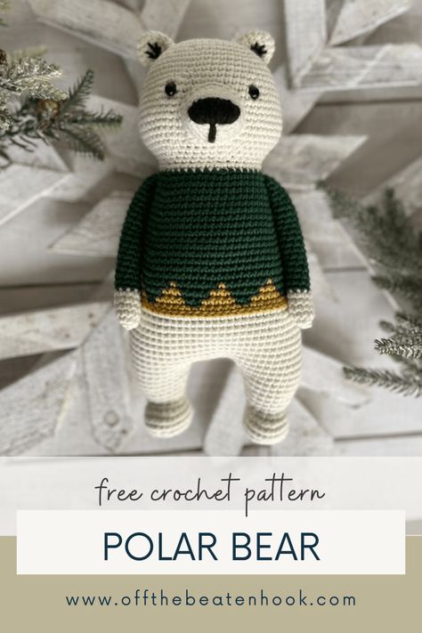 Polar Bear Free Crochet Pattern: Your Cozy Arctic Companion Crochet Polar Bear Hat Pattern Free, Crochet Polar Bear Pattern Free, Simple Crochet Animals, Crochet Bear Pattern Free, Crochet Cuddler, Polar Bear Crochet Pattern, Amigurumi Bear Free Pattern, Polar Bear Amigurumi, House Crochet Pattern