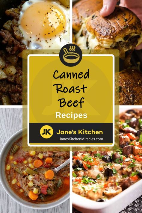 Canned Roast Beef Recipes Can Beef Recipes Ideas, Canned Beef Recipes Dinners, Canned Roast Beef Recipes, Canned Roast Beef, Canned Beef Recipe, Roast Beef Dishes, Canned Beef, Cooking Roast Beef, Can Chicken Recipes