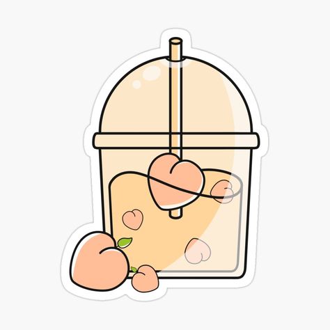 Get my art printed on awesome products. Support me at Redbubble #RBandME: https://www.redbubble.com/i/sticker/Peach-Juice-by-CozyEra/75440400.EJUG5?asc=u Peach Items, Juice Sticker, Kawaii Peach, Peach Sticker, Peach Juice, Cute Food Art, Book Markers, Peach Fuzz, Craft Tutorial