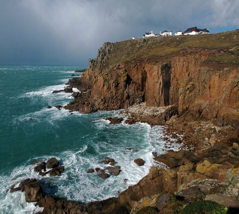 Cornwall Cliffs, Cornwall Aesthetic, Lands End Cornwall, Unreal Places, Dance Concert, Rocky Terrain, Food Flyer, Cover Illustration, Cornwall England