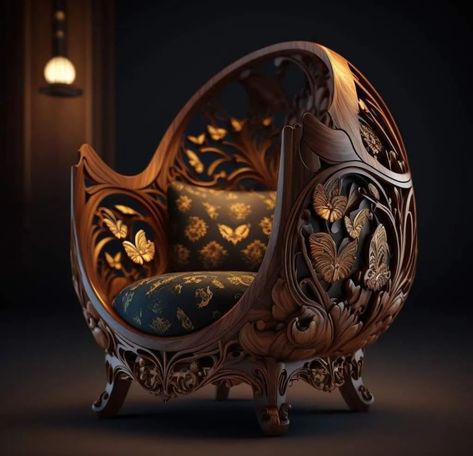 Leaf Chair, King Room, Fantasy Furniture, Unusual Furniture, French Art Nouveau, Fantastic Furniture, Funky Furniture, Cool Chairs, Beautiful Furniture