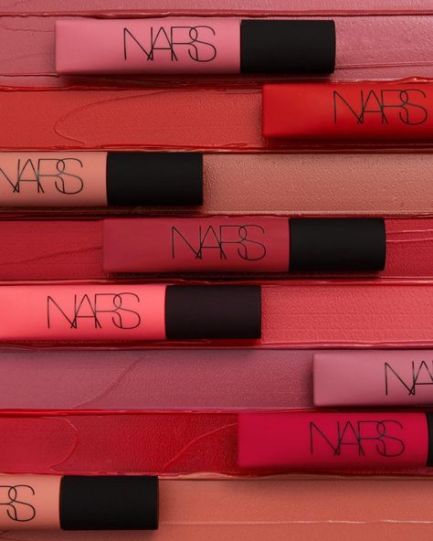 NARS Cosmetics on Instagram: “One of each, please. New Air Matte Lip Color available @ultabeauty. Shades from top: • Shag • Mad Rush • All Yours • Power Trip •…” Matte Lip Stain, Nars Lipstick, Power Trip, Nars Makeup, Lipstick Art, Matte Lip Color, Lipstick Swatches, Makeup Swatches, Lip Brush