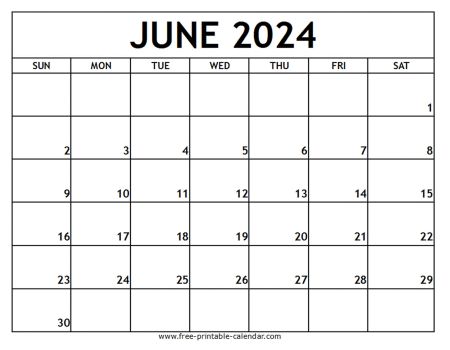 June 2024 Calendar Template - Free-printable-calendar.com May Printable Calendar 2024, June Printable Calendar 2024, Free Printable Calendars 2024, Printable Monthly Calendar 2024 Free, Free Monthly Calendar Printable 2024, June 2024 Calendar Printable, Free Calendar 2024, Free Printable 2024 Calendar, Free Printable Calendar 2024