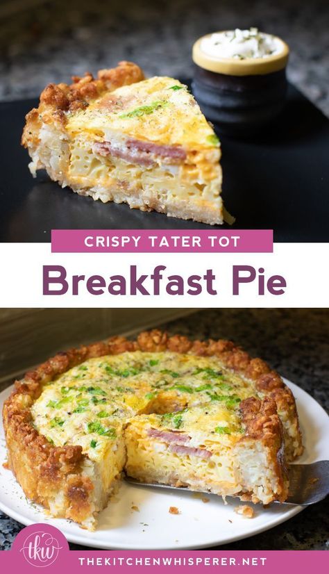 Ham Cheese Breakfast, Breakfast Ideas For A Crowd, Breakfast Pie, Egg Pie, Tater Tot Breakfast, Breakfast For A Crowd, Casserole Easy, Cheese Breakfast, Savory Pies