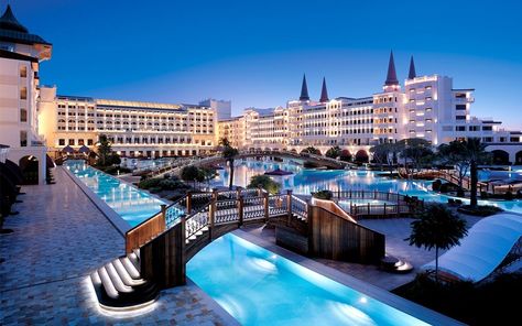 Mardan Palace at night full lighting, Antalya, Turkey Turkey Hotels, Hotels In Turkey, Most Luxurious Hotels, Hotel Interior Design, Palace Hotel, Turkey Travel, Travel Summer, Hotel Discount, Paris Hilton