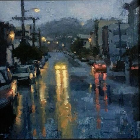 James Kroner Land Scapes, The Blue Hour, Color Of Night, Midnight City, Oil Pastels Painting, Glowing Art, City Painting, Cityscape Art, Building Art