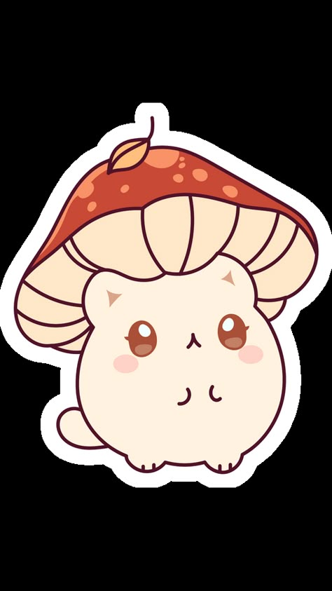 Mushroom Animals Drawing, Cute Things To Draw Kawaii, Cute Cartoon Template, Kawaii Cartoon Drawings, Draw Cute Mushroom, Hongitos Aesthetic, Kawaii Mushroom Drawing, Mushroom Cute Art, Cute Mushrooms Drawing