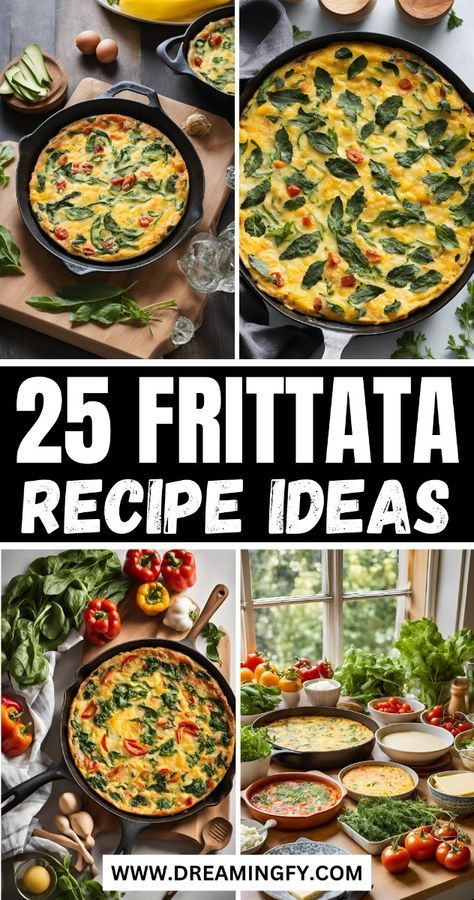 Elevate your breakfast or brunch with these 25 easy frittata recipe ideas! Whether you prefer veggie-packed or loaded with cheese, these recipes are simple and delicious. Want more breakfast inspiration? Head to our website for more frittata and egg dish ideas! Muffin Frittata Recipes, Fritata Recipe Breakfast Easy, Breakfast Frittata Recipes, Best Frittata Recipe, Frittatas Recipe, Frittata Recipes Baked, Oven Baked Frittata, Brunch Frittata, Veggie Frittata Recipes