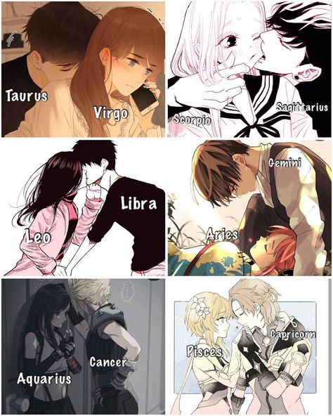 Zodiac Couples Art, Anime Zodiac Signs, Zodiac Ships, Solar Return Chart, Zodiac Signs Couples, Zodiac Signs Pictures, Solar Return, Aries Zodiac Facts, Virgo And Scorpio