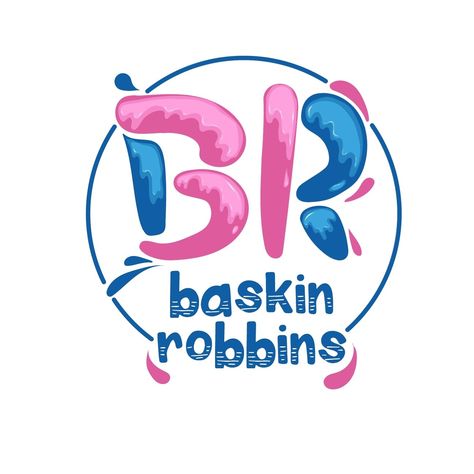 I challenged myself to redesign baakin robbins logo in my own style and here is the outcome Baskin Robbins Logo, Robin Logo, Baskin Robbins, Logo Redesign, Challenge Me, Own Style, Work Ideas, Nature Design, Border Design