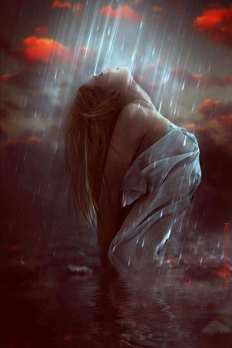 Goddess in the rain Rain Goddess, Wolves And Women, Fancy Art, Dark Soul, Wolf Art, The Rain, 3d Art, Beauty And The Beast, Female Art