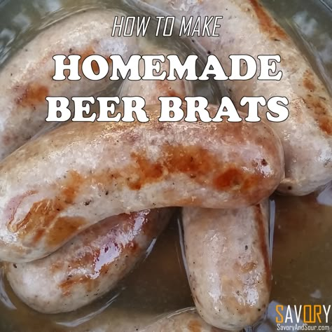 Bratwurst Seasoning Recipes, How To Make Bratwurst Sausage, Brat Seasoning Recipe, Homemade Bratwurst Seasoning, Homemade Brats Recipes, Homemade Sausage Links, Homemade Sausage Recipes Seasoning Mixes, Beer Sausage Recipes, Diy Sausage Recipes